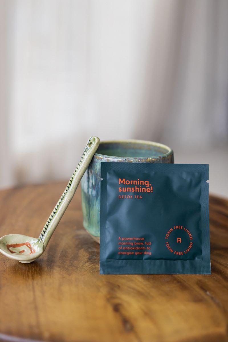 St Agnes Rituals Morning Sunshine Detox Tea with herbal ingredients for gut health and natural detoxification